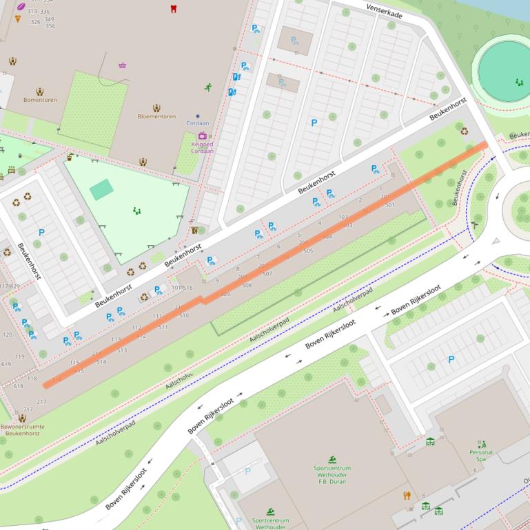 Kaart van postcodegebied 1112BL.