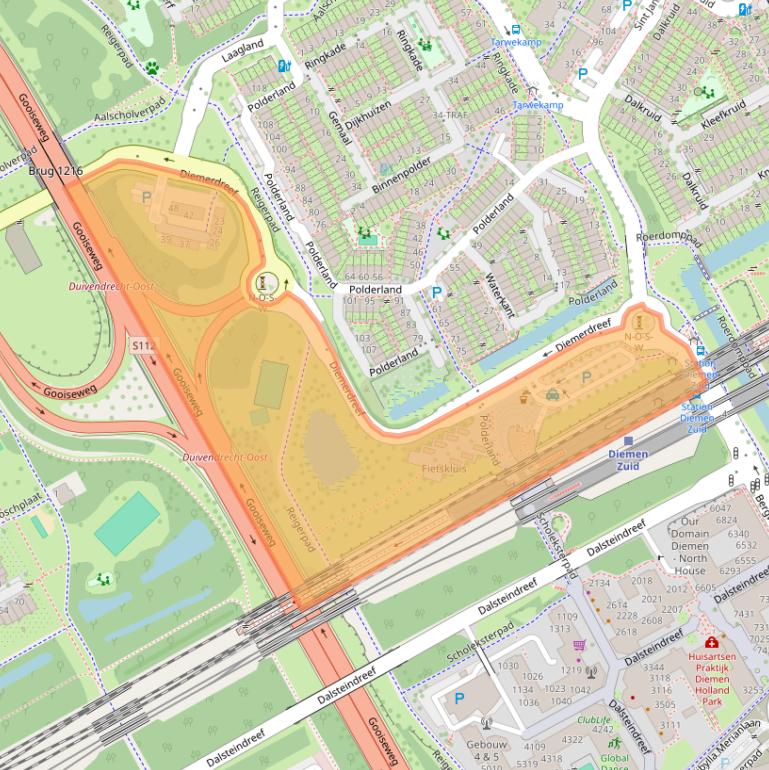 Kaart van postcodegebied 1112CK.