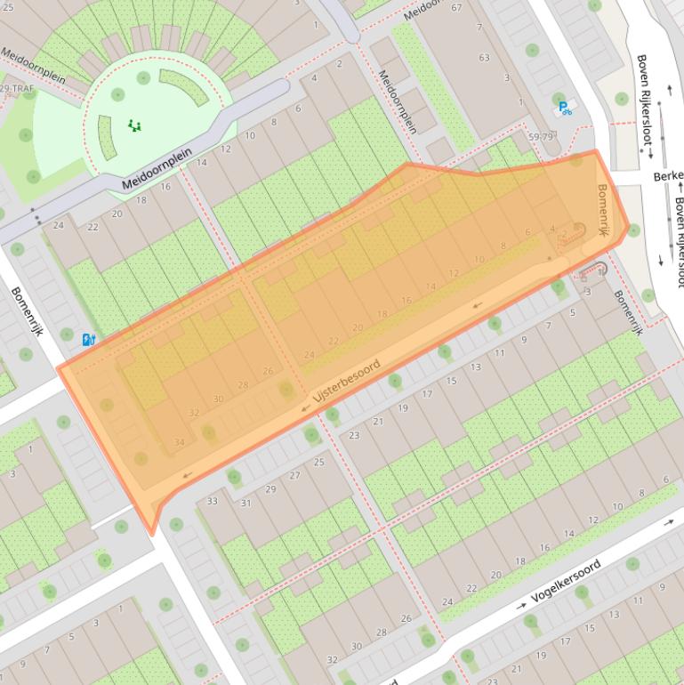 Kaart van postcodegebied 1112EH.