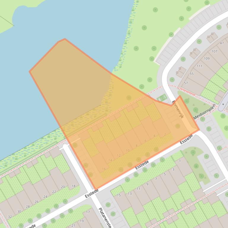 Kaart van postcodegebied 1112ER.