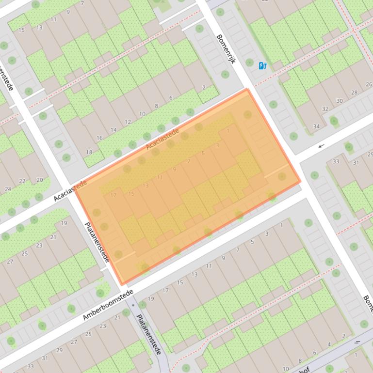 Kaart van postcodegebied 1112ET.