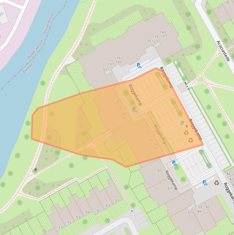 Kaart van postcodegebied 1112HZ.