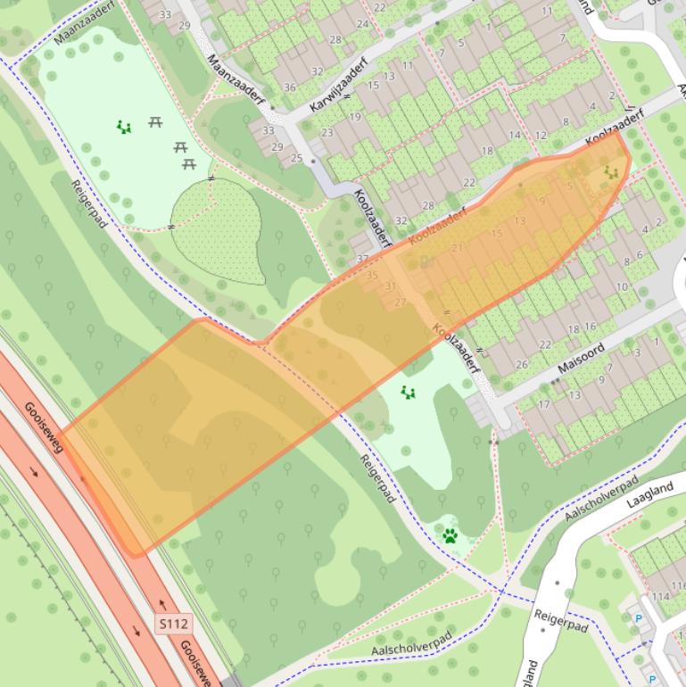 Kaart van postcodegebied 1112JR.