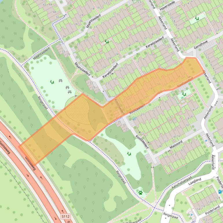 Kaart van postcodegebied 1112JS.