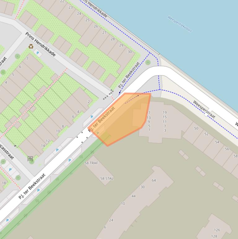 Kaart van postcodegebied 1112JW.