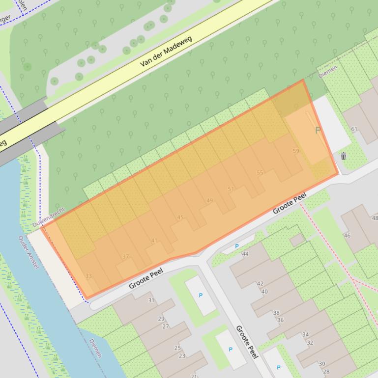 Kaart van postcodegebied 1112KD.