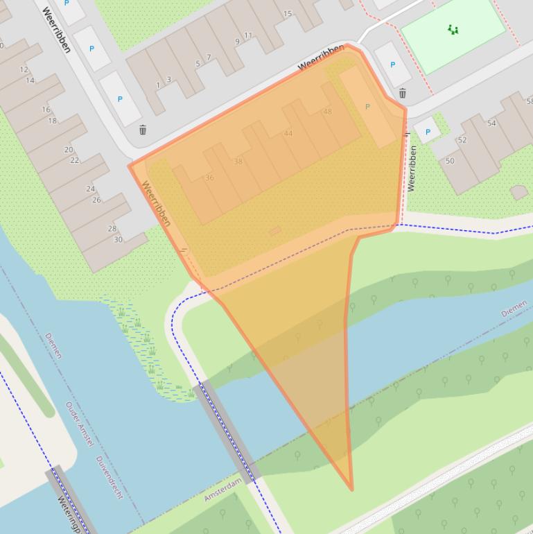 Kaart van postcodegebied 1112KM.