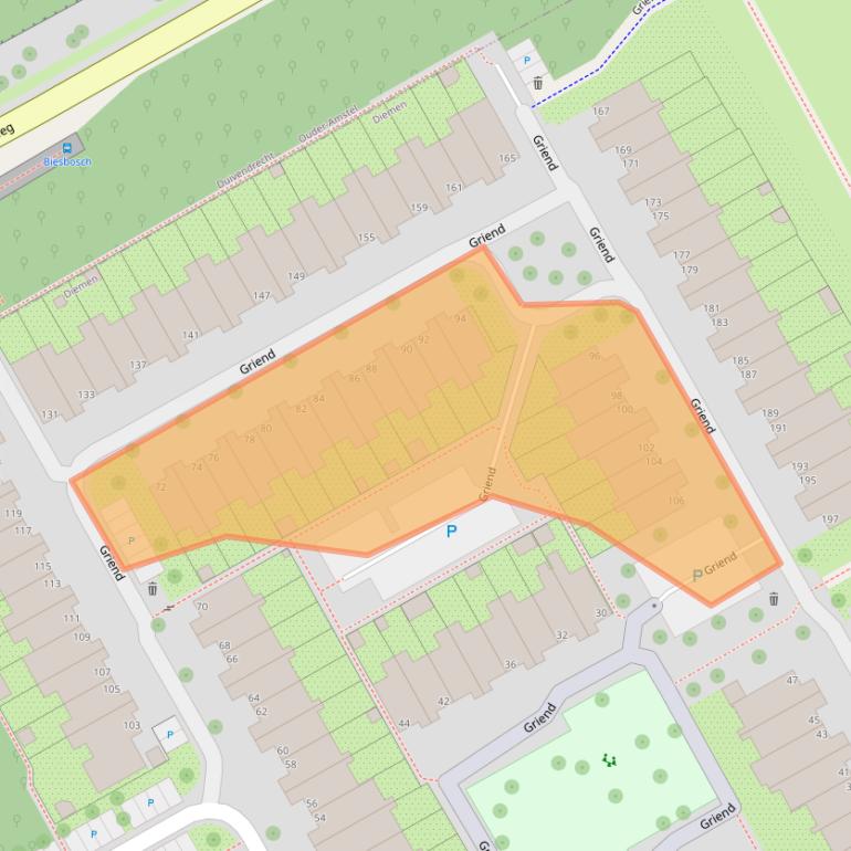 Kaart van postcodegebied 1112LG.