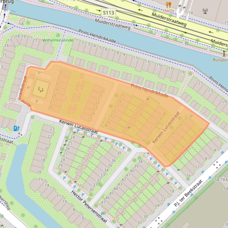 Kaart van postcodegebied 1112LH.