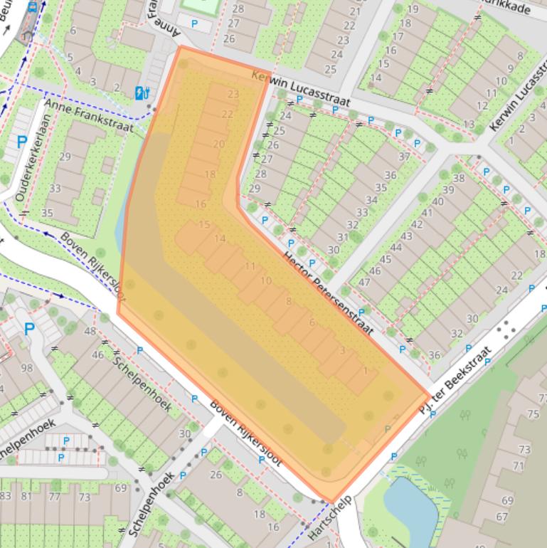 Kaart van postcodegebied 1112LJ.