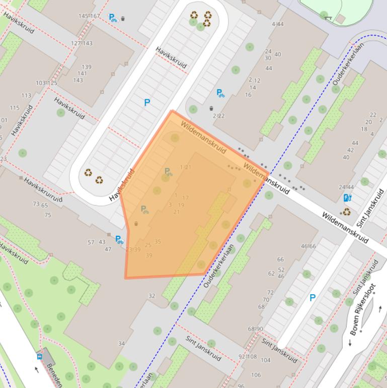 Kaart van postcodegebied 1112NG.