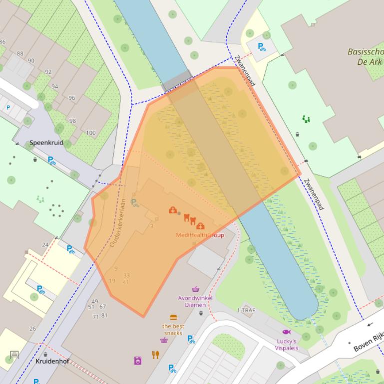 Kaart van postcodegebied 1112NV.