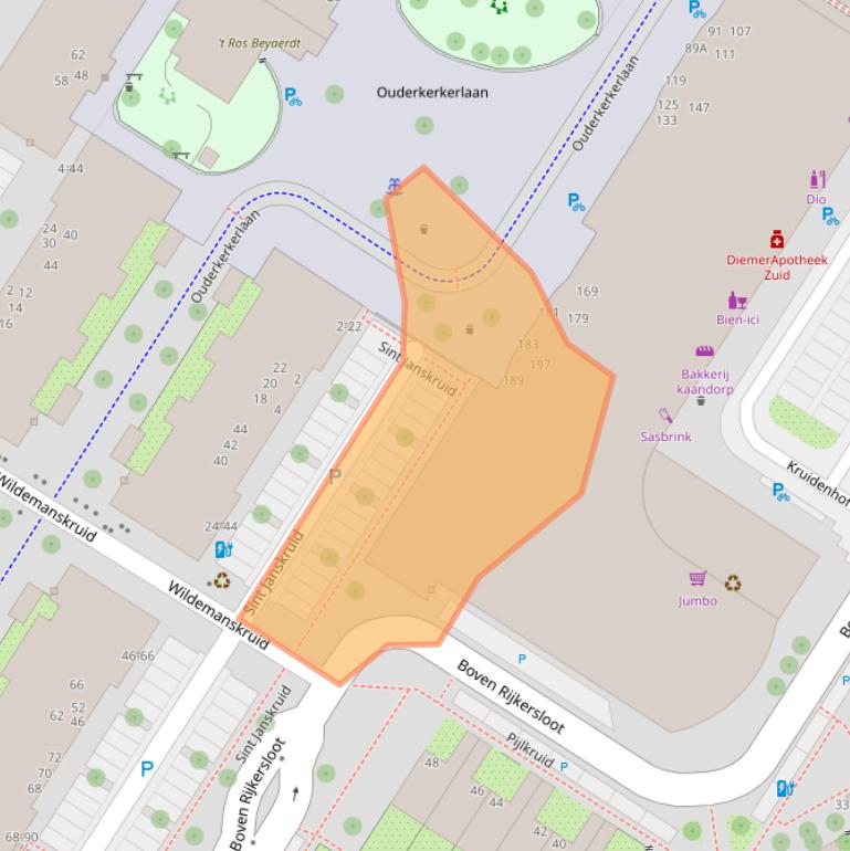 Kaart van postcodegebied 1112PB.