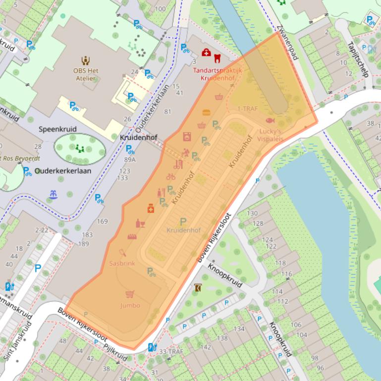 Kaart van postcodegebied 1112PS.