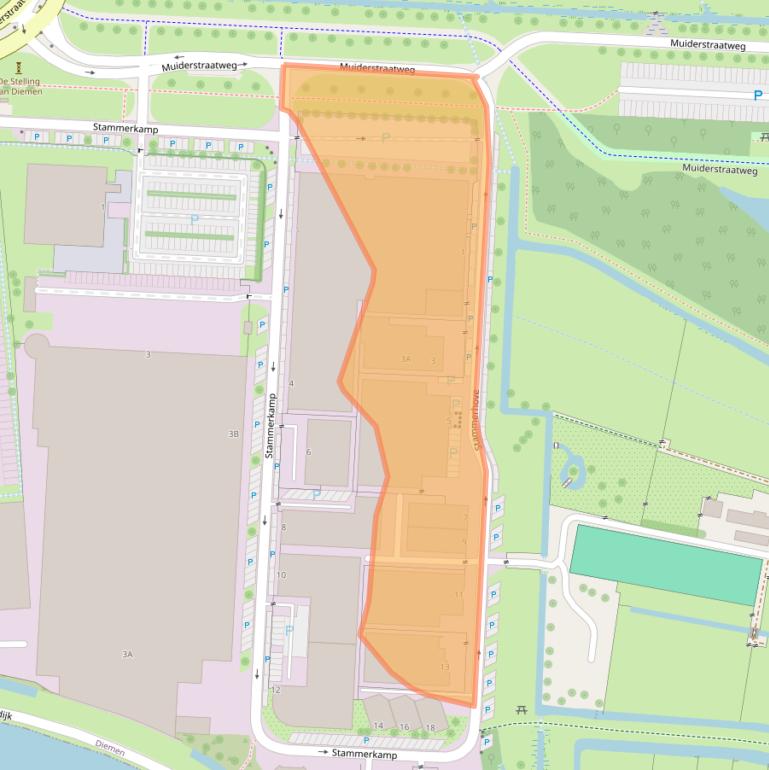 Kaart van postcodegebied 1112VA.