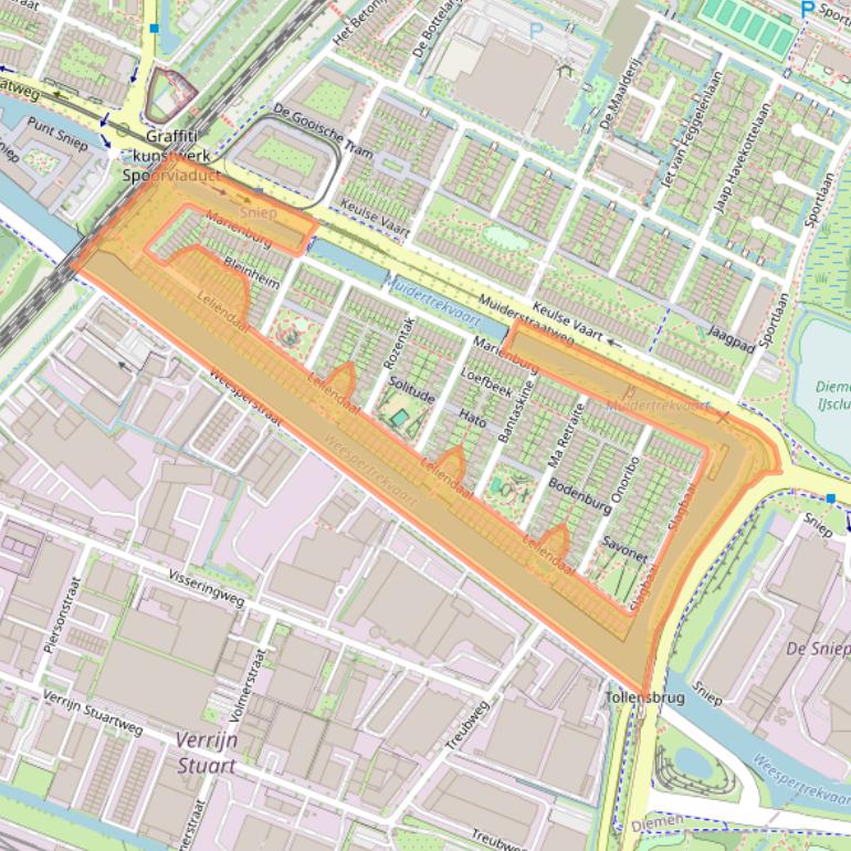 Kaart van postcodegebied 1112WH.