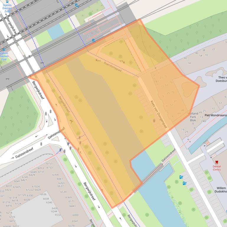 Kaart van postcodegebied 1112WZ.