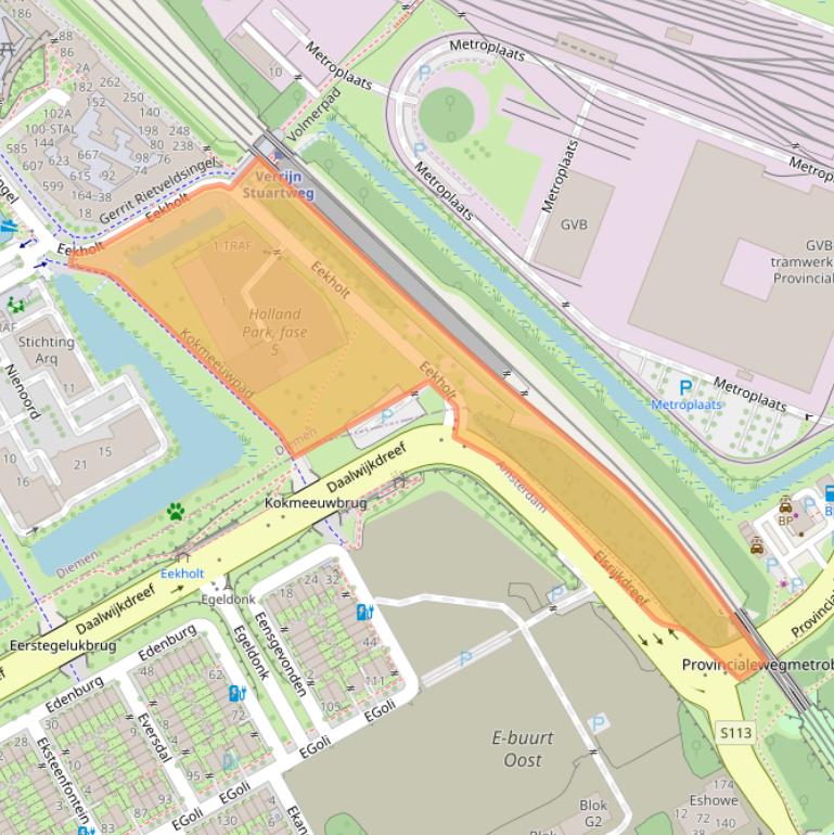 Kaart van postcodegebied 1112XA.