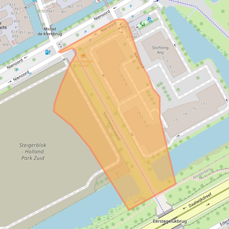 Kaart van postcodegebied 1112XG.