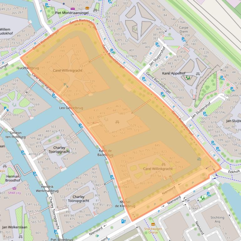 Kaart van postcodegebied 1112ZK.