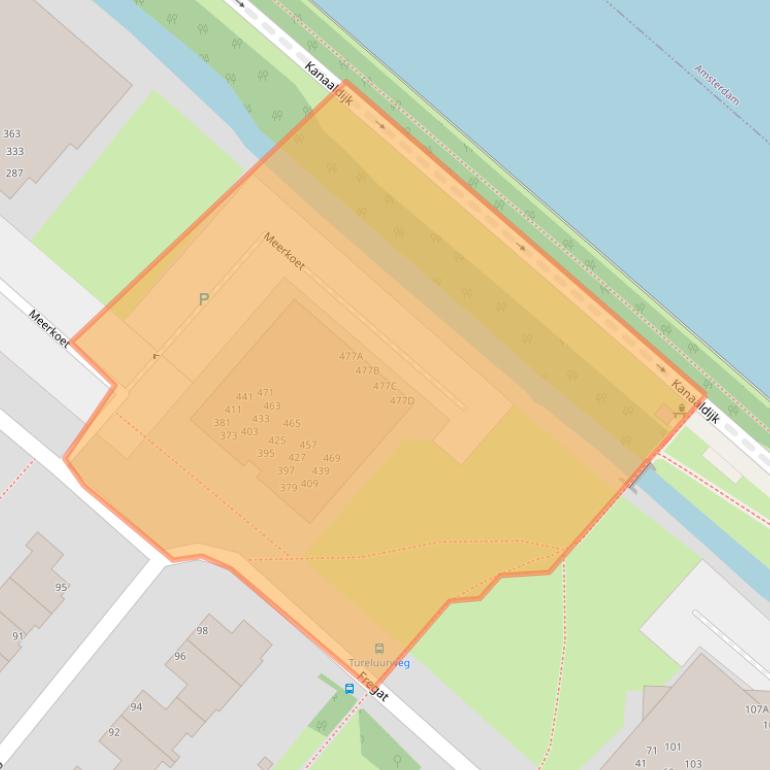 Kaart van postcodegebied 1113EC.