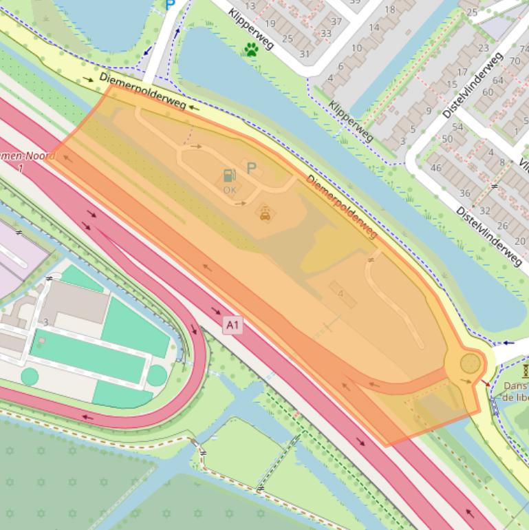Kaart van postcodegebied 1113HJ.