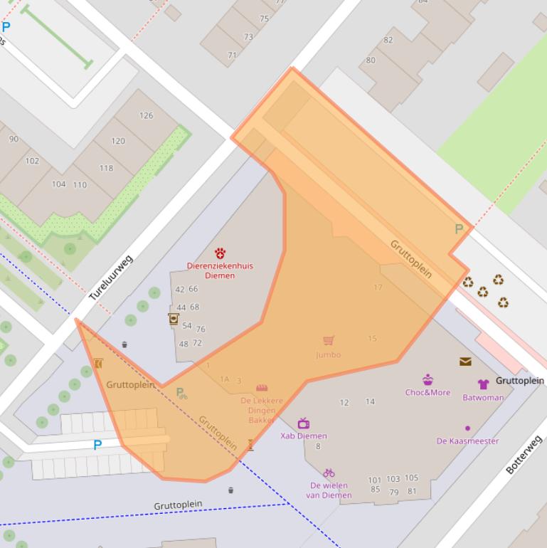 Kaart van postcodegebied 1113HL.