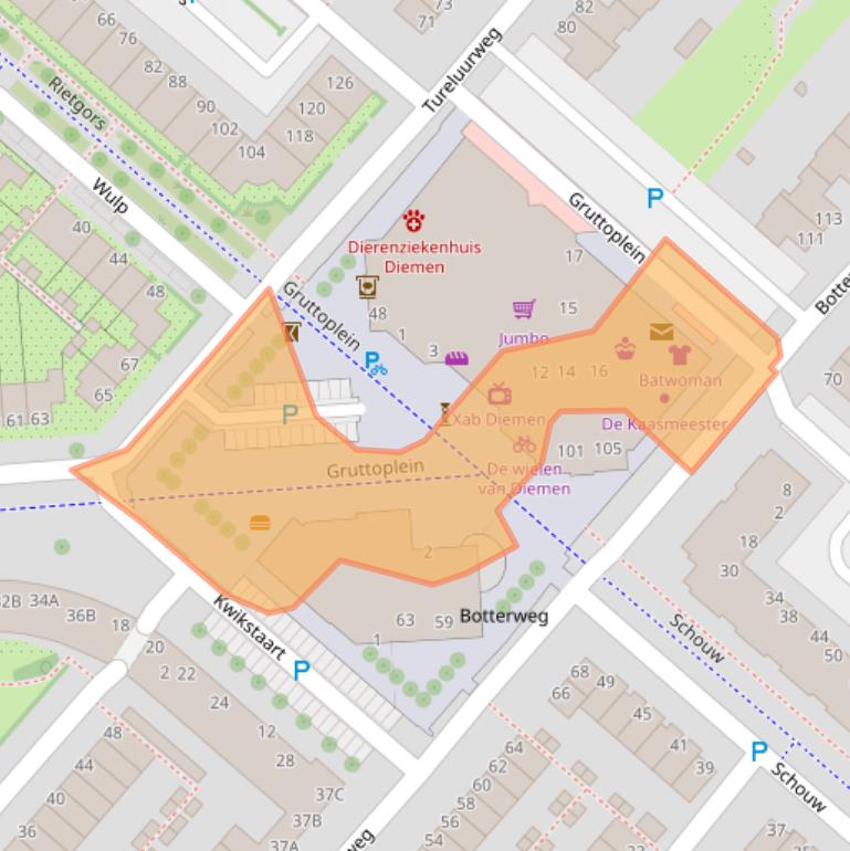 Kaart van postcodegebied 1113HM.