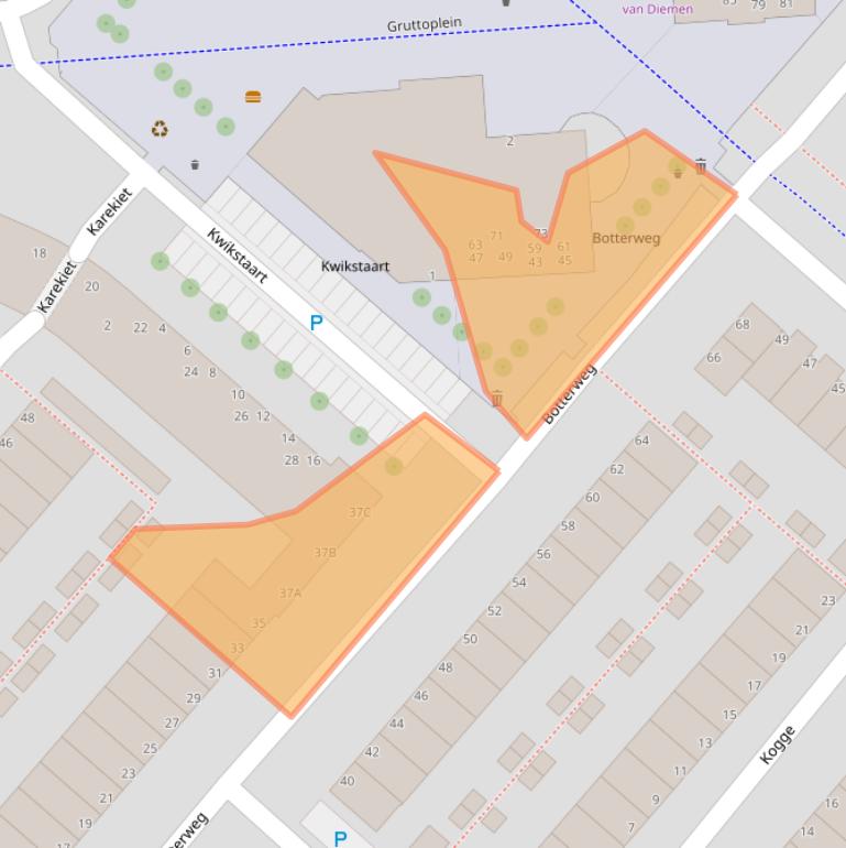 Kaart van postcodegebied 1113HR.