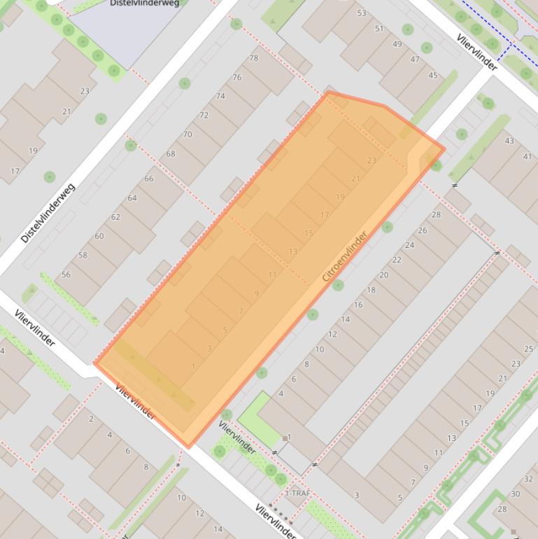 Kaart van postcodegebied 1113KJ.