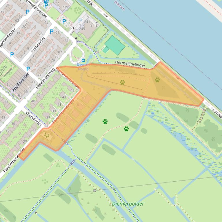 Kaart van postcodegebied 1113KX.