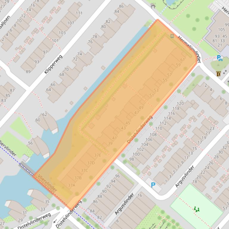 Kaart van postcodegebied 1113LA.