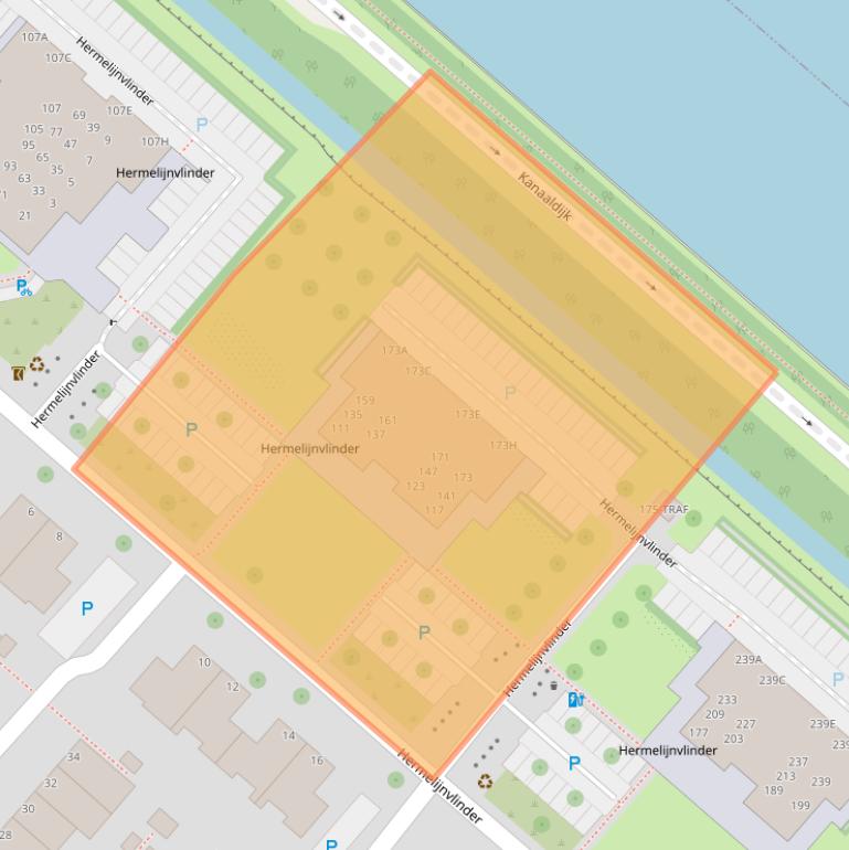 Kaart van postcodegebied 1113LD.