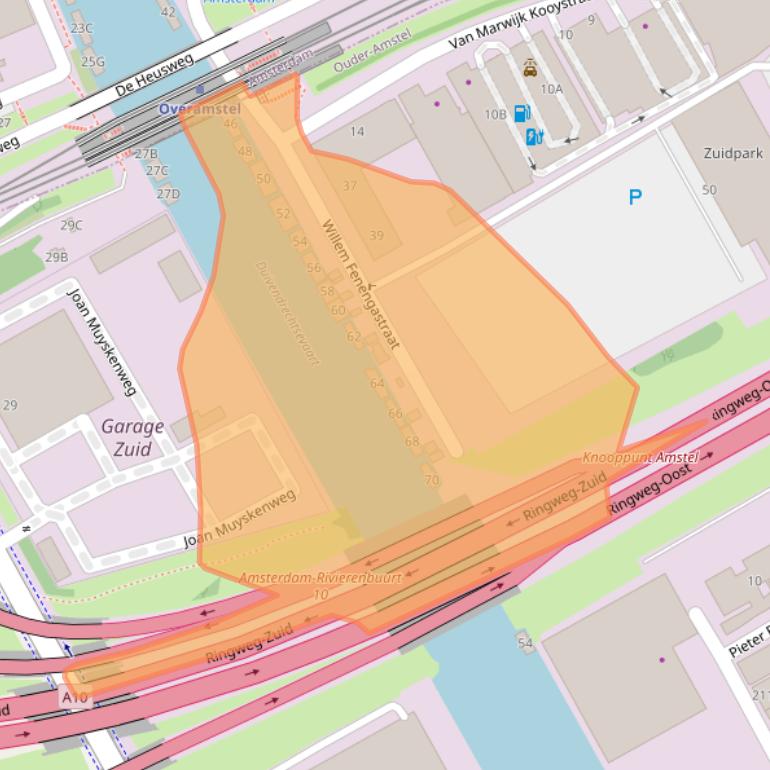 Kaart van postcodegebied 1114AH.