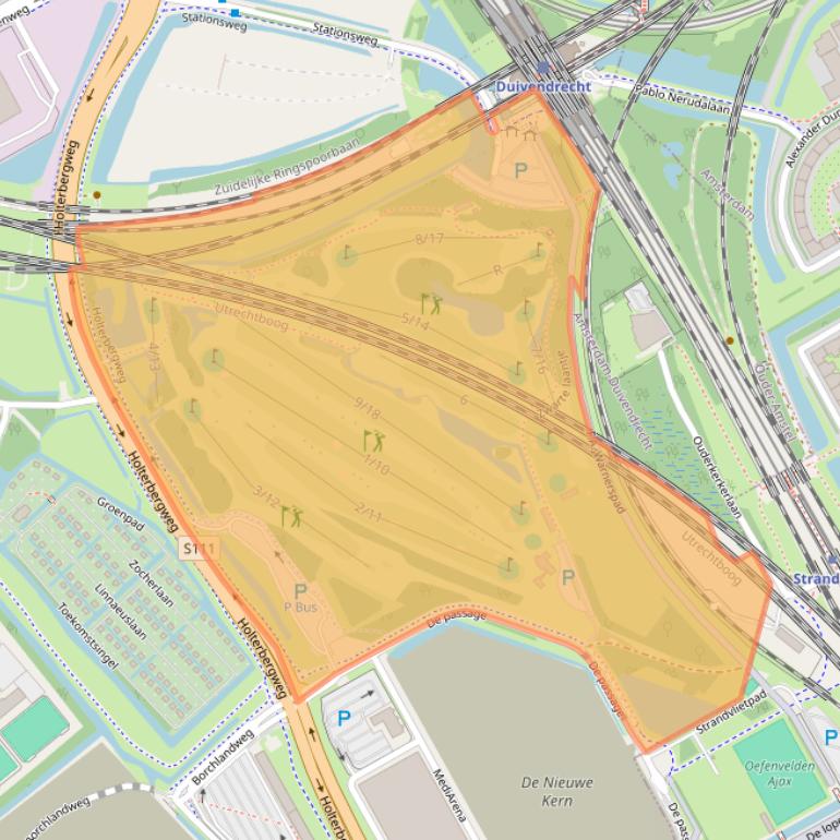 Kaart van postcodegebied 1114BA.