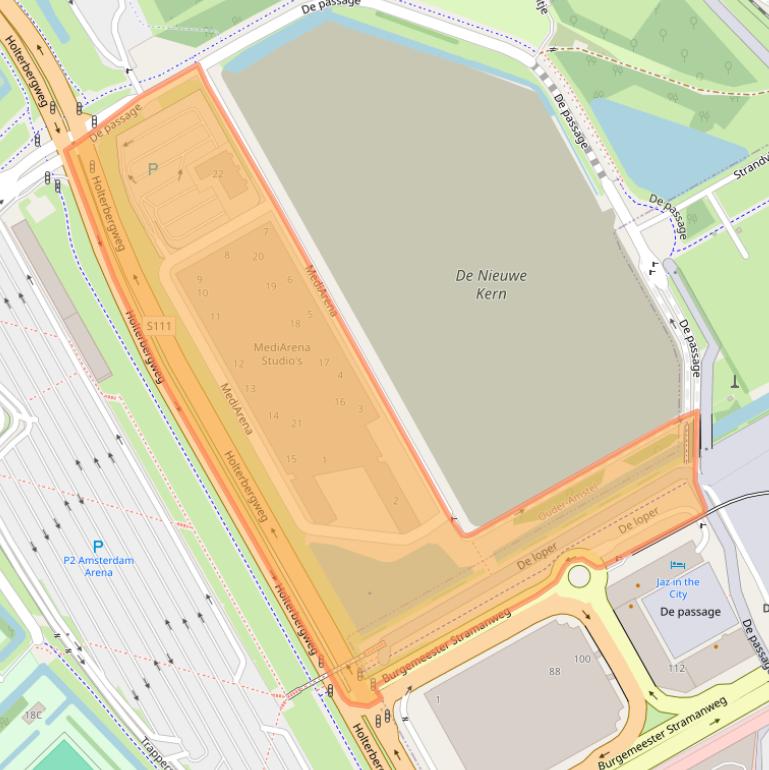 Kaart van postcodegebied 1114BC.