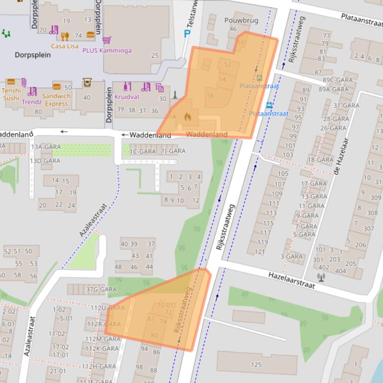 Kaart van postcodegebied 1115AT.