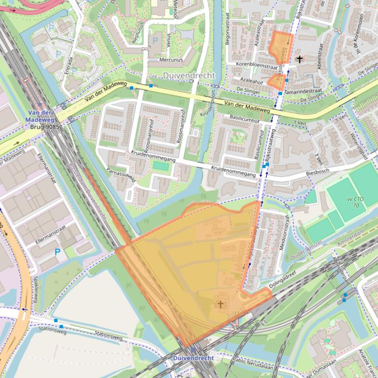 Kaart van postcodegebied 1115AV.