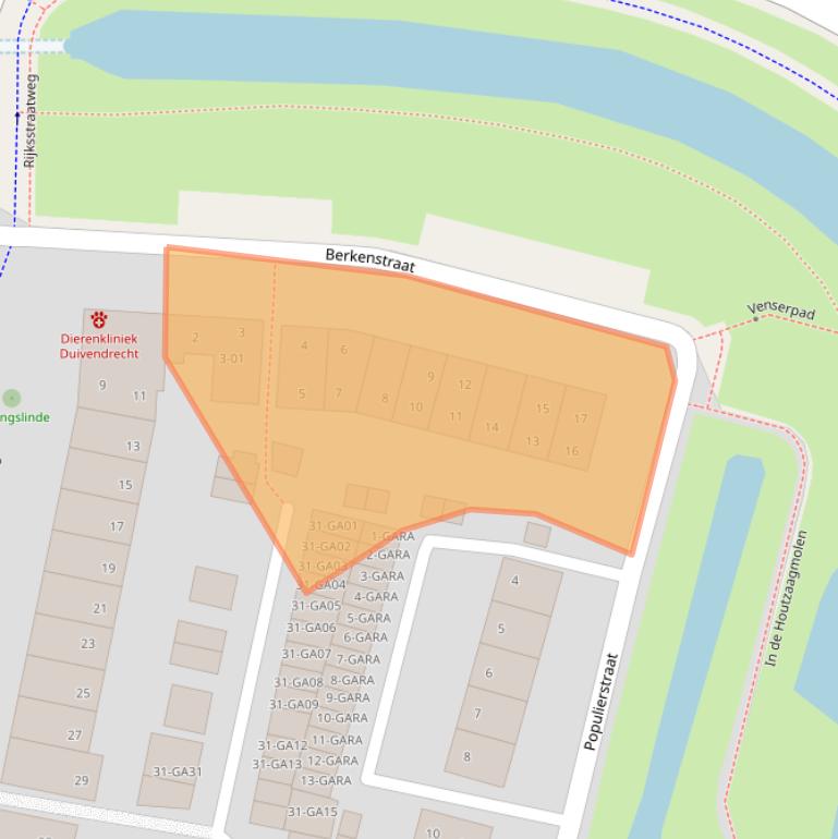 Kaart van postcodegebied 1115AW.