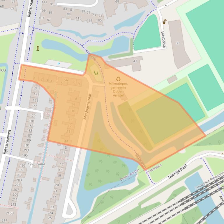 Kaart van postcodegebied 1115BE.