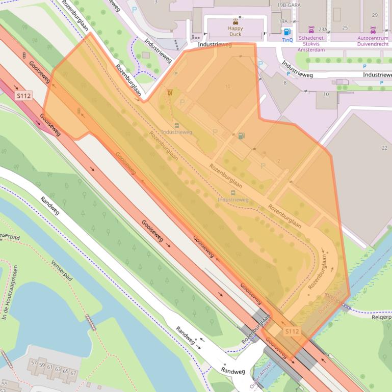 Kaart van postcodegebied 1115BS.