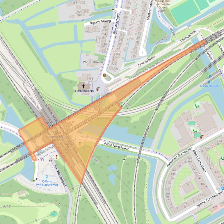 Kaart van postcodegebied 1115BZ.