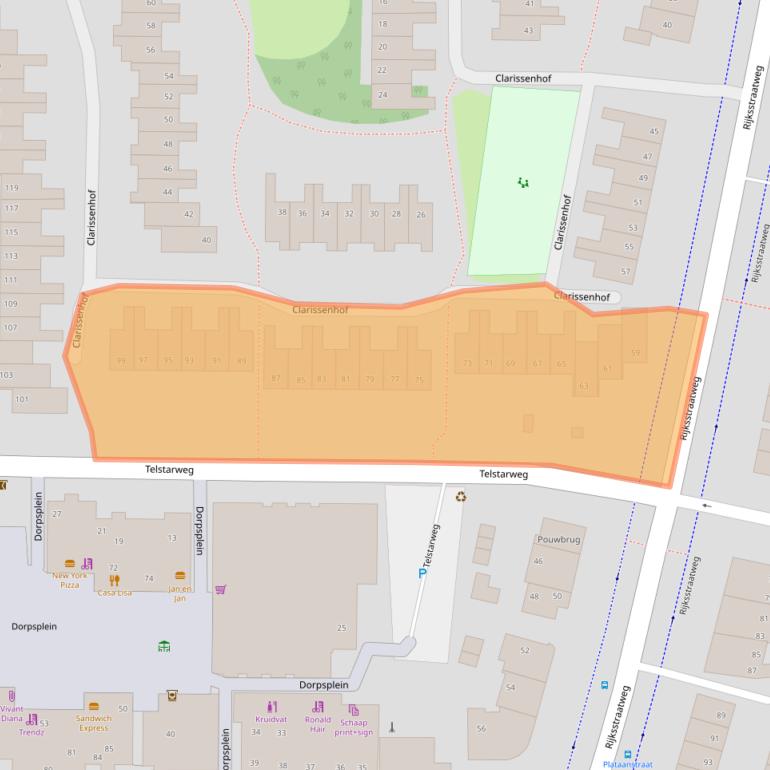 Kaart van postcodegebied 1115CC.