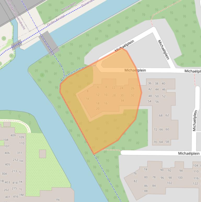 Kaart van postcodegebied 1115CK.