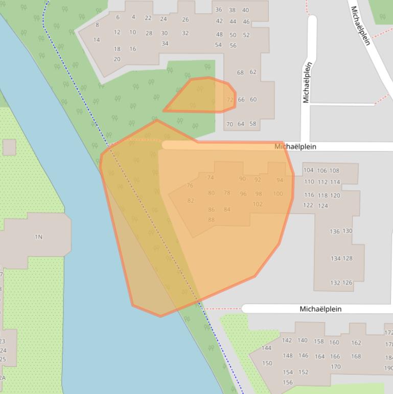 Kaart van postcodegebied 1115CM.