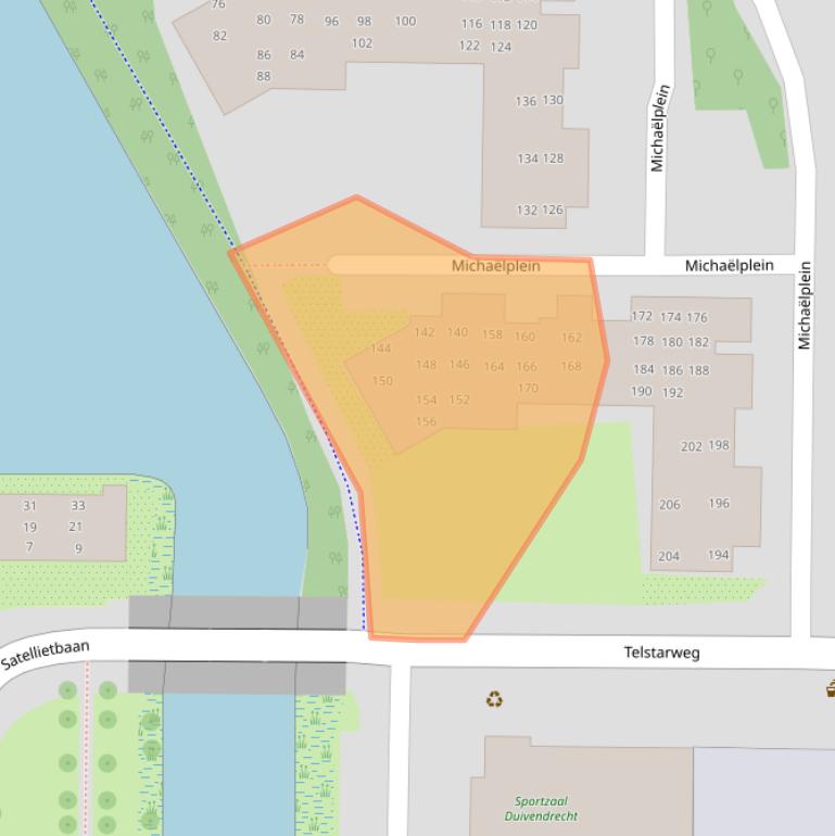 Kaart van postcodegebied 1115CP.