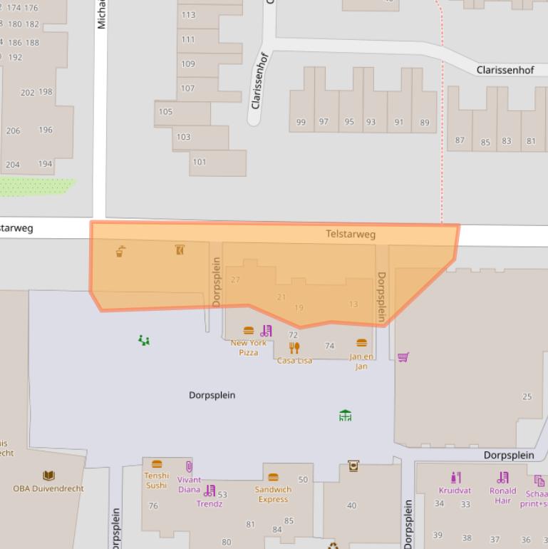 Kaart van postcodegebied 1115CS.