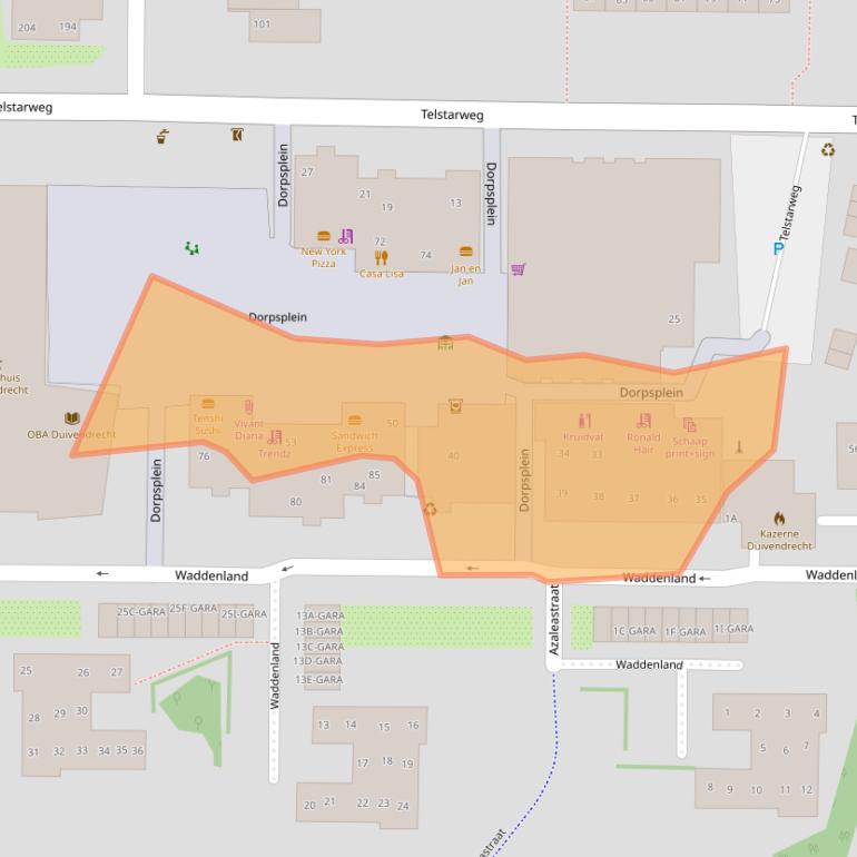 Kaart van postcodegebied 1115CW.