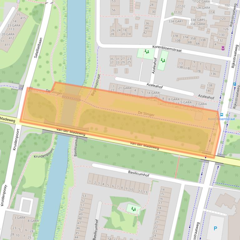 Kaart van postcodegebied 1115DJ.