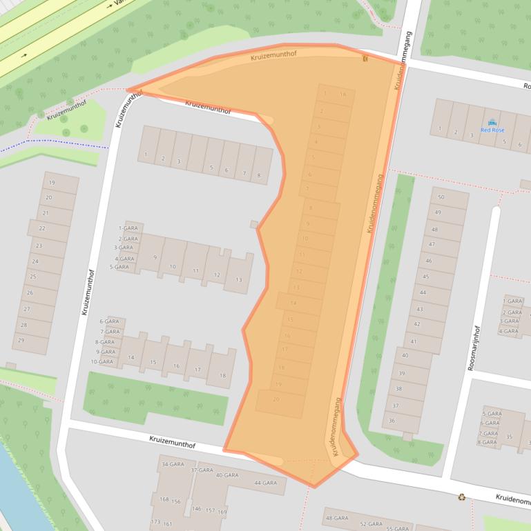 Kaart van postcodegebied 1115DN.